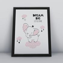Quadro com moldura elefante cora sonhe grande Ilustra-ao-14-M1