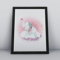 Quadro com moldura elefantinho com borboletas Ilustra-ao-46-M1