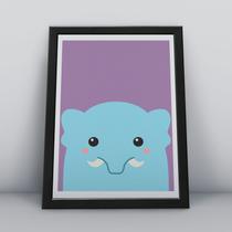 Quadro com moldura elefantinho ilustração Ilustra-ao-65-M1