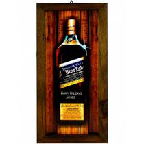 Quadro Com Moldura Em Madeira Rústica Whisky Blue Label - Retrofenna Decor