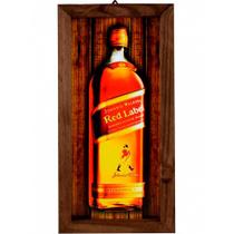 Quadro Com Moldura Em Madeira Rústica Whisky Red Label - Retrofenna Decor