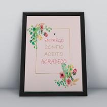 Quadro com moldura Entrego, confio, aceito e espero Quadro com moldura Entrego, confio, aceito e espero