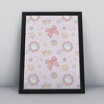 Quadro com moldura espelho e laços baby Fundo-Infantil-073-M1