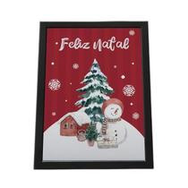 Quadro Com Moldura Feliz Natal Arvóre Quadro Com Moldura Feliz Natal Arvóre