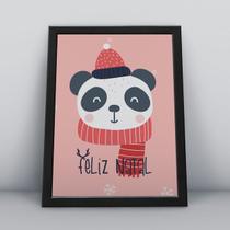 Quadro com moldura feliz natal panda