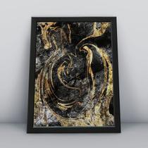 Quadro com moldura folha dourada