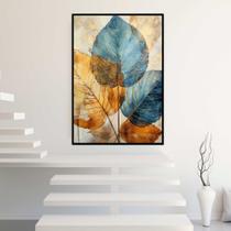 Quadro com Moldura Folhas abstrato Moderno Lindo Decorativo Grande Sala Quarto Hall Escritório Cozinha Vertical