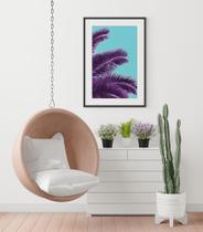 Quadro Com Moldura Folhas Coqueiro Roxo