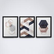 Quadro com moldura formas geometricas Conjunto09 Quadro com moldura formas geometricas Conjunto09
