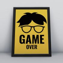 Quadro com moldura game over fundo amarelo Quadro com moldura game over fundo amarelo