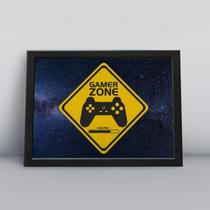 Quadro com moldura gamer zone - Quadros TAC