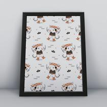 Quadro com moldura gatinho de botas Fundo-Infantil-003-M1 Quadro com moldura gatinho de botas Fundo-Infantil-003-M1