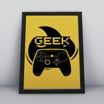 Quadro com moldura geek fundo amarelo Quadro com moldura geek fundo amarelo