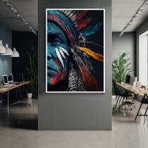 Quadro com Moldura Indio Americano Decorativo Grande Sala Quarto Hall Quadro com Moldura Indio Americano Decorativo Grande Sala Quarto Hall