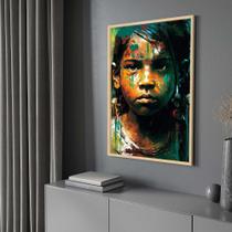 Quadro com Moldura Indio Arte Amazonas Decorativo Grande Sala Quarto Hall Cor:Moldura MadeiraTamanho:60x40 Quadro com Moldura Indio Arte Amazonas Decorativo Grande Sala Quarto Hall Cor:Moldura MadeiraTamanho:60x40