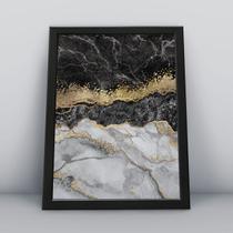 Quadro com moldura jogo de cores com efeito em dourado