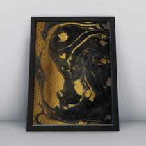 Quadro com moldura jogo de cores fundo preto com dourado Quadro com moldura jogo de cores fundo preto com dourado