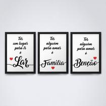 Quadro com moldura lar, familia, benção Quadro com moldura lar, familia, benção