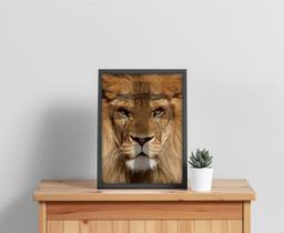 Quadro Com Moldura Leão Cruz Coroa