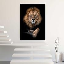 Quadro com Moldura Leão Luxo Decorativo Grande Sala Quarto Hall