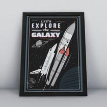 Quadro com moldura let's explore the galaxy