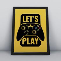 Quadro com moldura let's play fundo amarelo Quadro com moldura let's play fundo amarelo