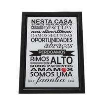 Quadro Com Moldura Nessa Casa Frase Preto E Branco Familia Quadro Com Moldura Nessa Casa Frase Preto E Branco Familia