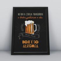 Quadro com moldura no bar cerveja transbordou