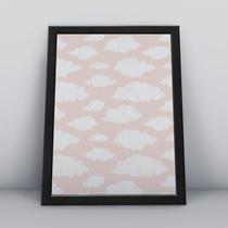 Quadro com moldura nuvens cacheadas Fundo-Infantil-045-M1 Quadro com moldura nuvens cacheadas Fundo-Infantil-045-M1
