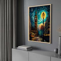 Quadro com Moldura Paisagem Abstrata Vertical Big Ben Decorativo Grande Sala Quarto Hall Escritório Cozinha Vertical Quadro com Moldura Paisagem Abstrata Vertical Big Ben Decorativo Grande Sala Quarto Hall Escritório Cozinha Vertical