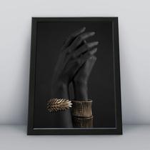 Quadro com moldura plantas douradas diversas Quadro com moldura plantas douradas diversas