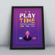 Quadro com moldura play time retro game Quadro com moldura play time retro game