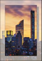 Quadro Com Moldura Prédios Iluminados Entardecer