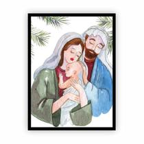 Quadro com Moldura Preta Natalino Presépio Jesus 30x40cm Quadro com Moldura Preta Natalino Presépio Jesus 30x40cm