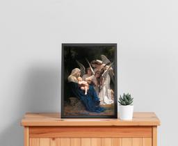 Quadro com Moldura Religioso Menino Jesus Anjos Quadro com Moldura Religioso Menino Jesus Anjos