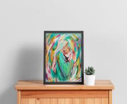 Quadro com Moldura Religioso Nossa Senhora e o Menino Jesus Pintura