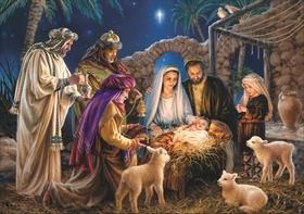 Quadro Com Moldura Religiosos Presépio de Natal Natividade de Jesus