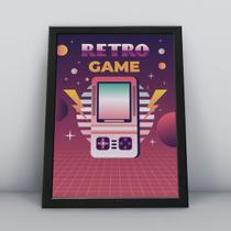 Quadro com moldura retro gamer vintage