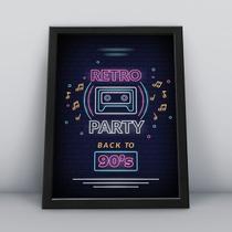 Quadro com moldura retro party 90