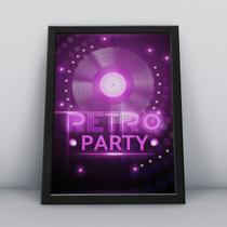 Quadro com moldura retro party disco