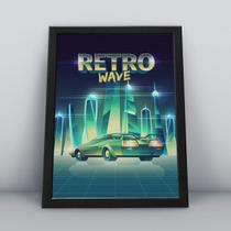 Quadro com moldura retro wave