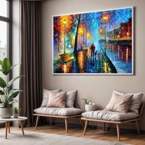 Quadro com Moldura Sala Quarto Abstrato Colorido Arte Pintura Impressa Decorativo Horizontal Grande Hall Quadro com Moldura Sala Quarto Abstrato Colorido Arte Pintura Impressa Decorativo Horizontal Grande Hall