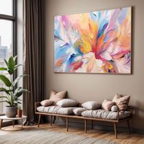 Quadro com Moldura Sala Quarto Abstrato Colorido Cores Claras Decorativo Horizontal Grande Hall Quadro com Moldura Sala Quarto Abstrato Colorido Cores Claras Decorativo Horizontal Grande Hall