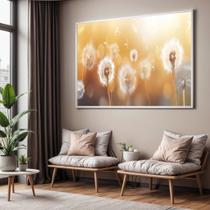 Quadro com Moldura Sala Quarto Dente de Leão Bege Palha Decorativo Horizontal Grande Hall Quadro com Moldura Sala Quarto Dente de Leão Bege Palha Decorativo Horizontal Grande Hall