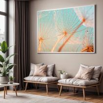 Quadro com Moldura Sala Quarto Dente de Leão Decorativo Horizontal Grande Hall