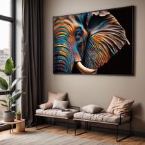 Quadro com Moldura Sala Quarto Elefante Indiano Foco Decorativo Horizontal Grande Hall Quadro com Moldura Sala Quarto Elefante Indiano Foco Decorativo Horizontal Grande Hall