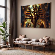 Quadro com Moldura Sala Quarto Esfinge Egito Dourada Decorativo Horizontal Grande Hall