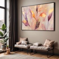 Quadro com Moldura Sala Quarto Folhas Arte Floral Decorativo Horizontal Grande Hall Quadro com Moldura Sala Quarto Folhas Arte Floral Decorativo Horizontal Grande Hall