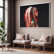 Quadro com Moldura Sala Quarto India Americana Decorativo Horizontal Grande Hall