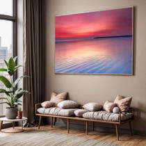 Quadro com Moldura Sala Quarto Mar Tranquilo Decorativo Horizontal Grande Hall